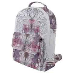 Inked Petals Flap Pocket Backpack (small) by kaleidomarblingart