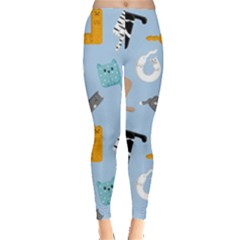 Unusual And Funny Tetris Cats Leggings  by SychEva