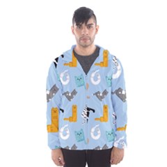 Unusual And Funny Tetris Cats Men s Hooded Windbreaker