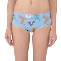 Unusual And Funny Tetris Cats Mid-waist Bikini Bottoms by SychEva