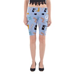 Unusual And Funny Tetris Cats Yoga Cropped Leggings by SychEva