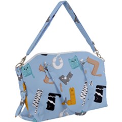 Unusual And Funny Tetris Cats Canvas Crossbody Bag by SychEva