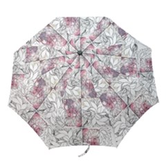 Mixed Media Ink Drawing Folding Umbrellas by kaleidomarblingart