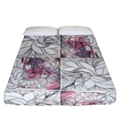 Mixed Media Ink Drawing Fitted Sheet (queen Size) by kaleidomarblingart