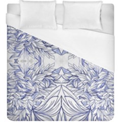 Blue Biro Arabesque  Duvet Cover (king Size) by kaleidomarblingart