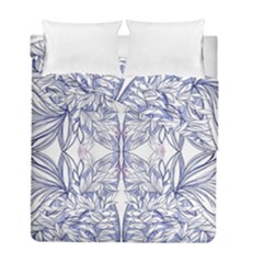 Blue Biro Patterns Duvet Cover Double Side (full/ Double Size) by kaleidomarblingart