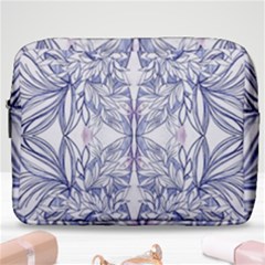 Blue Biro Patterns Make Up Pouch (large) by kaleidomarblingart