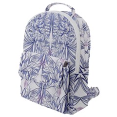 Blue Biro Patterns Flap Pocket Backpack (small) by kaleidomarblingart