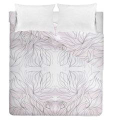 Inked Petals On Pink Duvet Cover Double Side (queen Size) by kaleidomarblingart