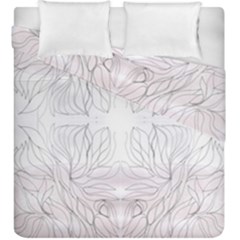 Inked Petals On Pink Duvet Cover Double Side (king Size) by kaleidomarblingart