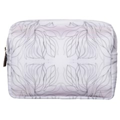 Inked Petals On Pink Make Up Pouch (medium) by kaleidomarblingart