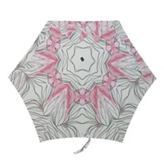 Line Drawing On Pink Mini Folding Umbrellas by kaleidomarblingart