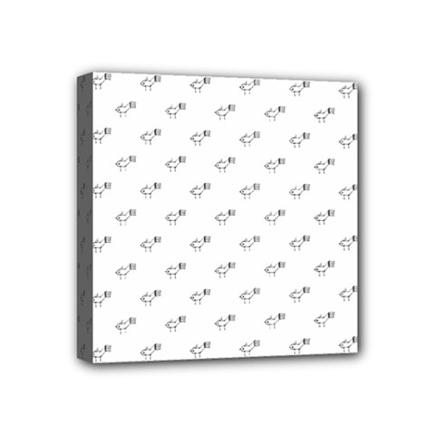 Stylized Bird Cartoon Drawing Pattern Mini Canvas 4  X 4  (stretched) by dflcprintsclothing