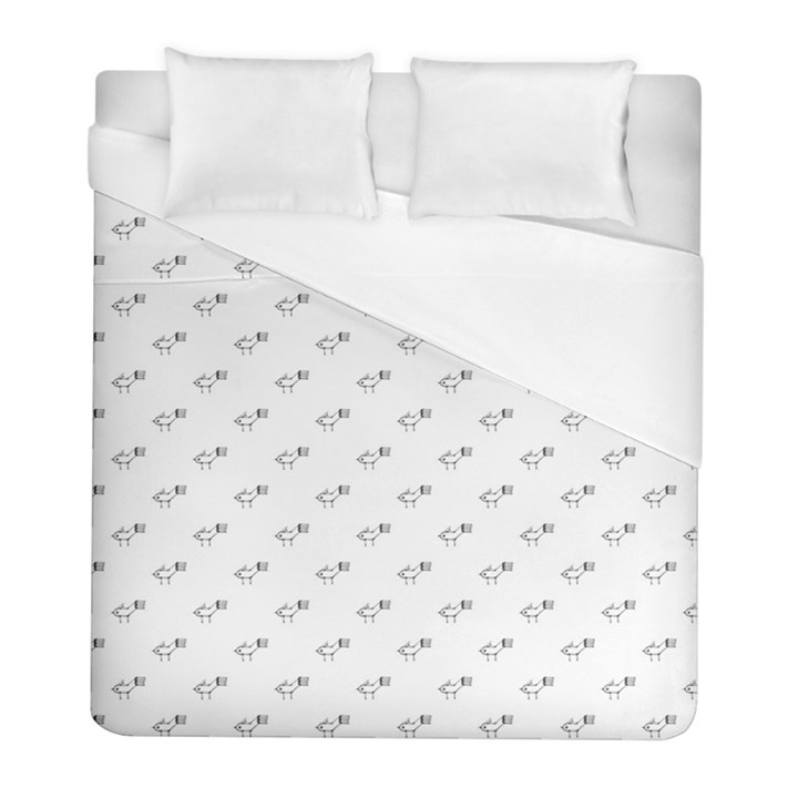 Stylized Bird Cartoon Drawing Pattern Duvet Cover (Full/ Double Size)