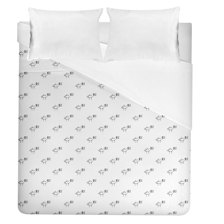 Stylized Bird Cartoon Drawing Pattern Duvet Cover (Queen Size)