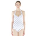 Stylized Bird Cartoon Drawing Pattern Halter Swimsuit View1