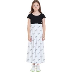 Stylized Bird Cartoon Drawing Pattern Kids  Flared Maxi Skirt