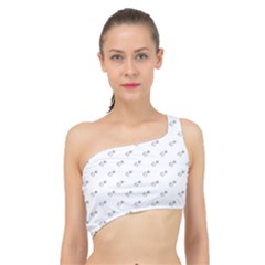 Stylized Bird Cartoon Drawing Pattern Spliced Up Bikini Top 