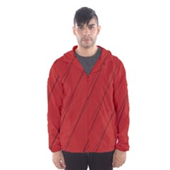 Print Cornell Red Pattern Design Men s Hooded Windbreaker