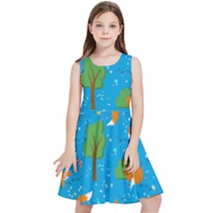 Red Fox In The Forest Kids  Skater Dress