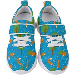 Red Fox In The Forest Kids  Velcro Strap Shoes by SychEva