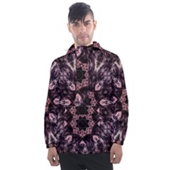 Rose Gold Mandala Men s Front Pocket Pullover Windbreaker by MRNStudios