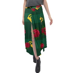 Crown Velour Split Maxi Skirt by Daria3107