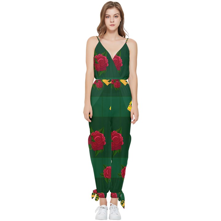 Crown Sleeveless Tie Ankle Jumpsuit