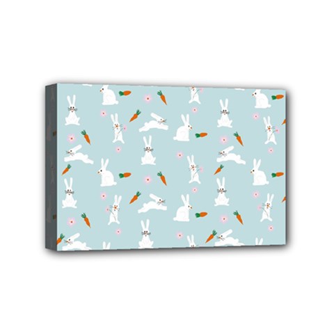 Funny And Funny Hares  And Rabbits In The Meadow Mini Canvas 6  X 4  (stretched) by SychEva