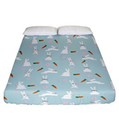 Funny And Funny Hares  And Rabbits In The Meadow Fitted Sheet (california King Size) by SychEva