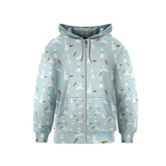 Funny And Funny Hares  And Rabbits In The Meadow Kids  Zipper Hoodie by SychEva