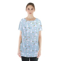 Funny And Funny Hares  And Rabbits In The Meadow Skirt Hem Sports Top by SychEva