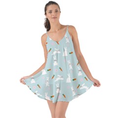 Funny And Funny Hares  And Rabbits In The Meadow Love The Sun Cover Up by SychEva