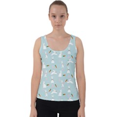 Funny And Funny Hares  And Rabbits In The Meadow Velvet Tank Top by SychEva