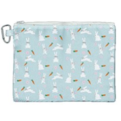 Funny And Funny Hares  And Rabbits In The Meadow Canvas Cosmetic Bag (xxl) by SychEva