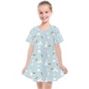 Funny And Funny Hares  And Rabbits In The Meadow Kids  Smock Dress View1