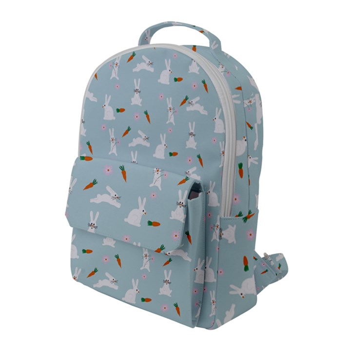 Funny And Funny Hares  And Rabbits In The Meadow Flap Pocket Backpack (Large)