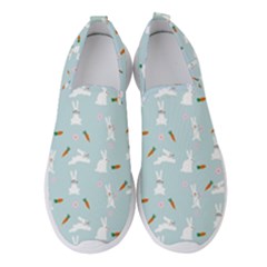 Funny And Funny Hares  And Rabbits In The Meadow Women s Slip On Sneakers by SychEva