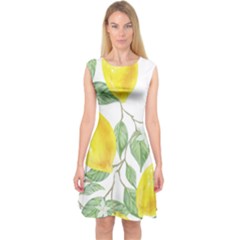 Vintage Lemons Capsleeve Midi Dress