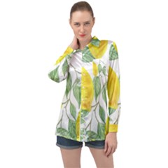 Vintage Lemons Long Sleeve Satin Shirt