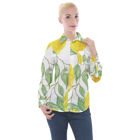 Vintage Lemons Women s Long Sleeve Pocket Shirt by SomethingForEveryone