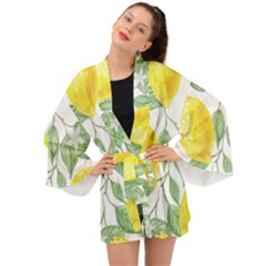 Vintage Lemons Long Sleeve Kimono by SomethingForEveryone