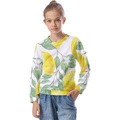 Vintage Lemons Kids  Long Sleeve Tee With Frill 