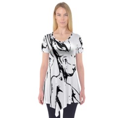 Paul Alien Short Sleeve Tunic  by KenArtShop