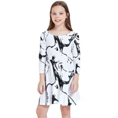 Paul Alien Kids  Quarter Sleeve Skater Dress by KenArtShop