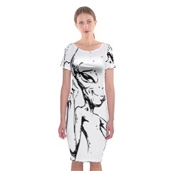 Paul Alien Classic Short Sleeve Midi Dress by KenArtShop