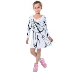 Paul Alien Kids  Long Sleeve Velvet Dress