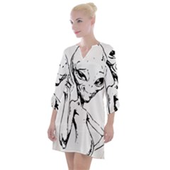 Paul Alien Open Neck Shift Dress by KenArtShop