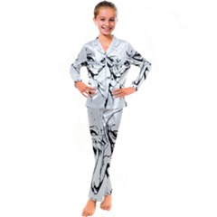 Paul Alien Kid s Satin Long Sleeve Pajamas Set by KenArtShop