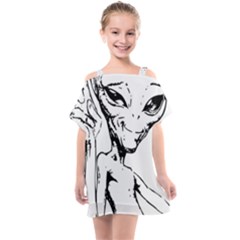 Paul Alien Kids  One Piece Chiffon Dress by KenArtShop